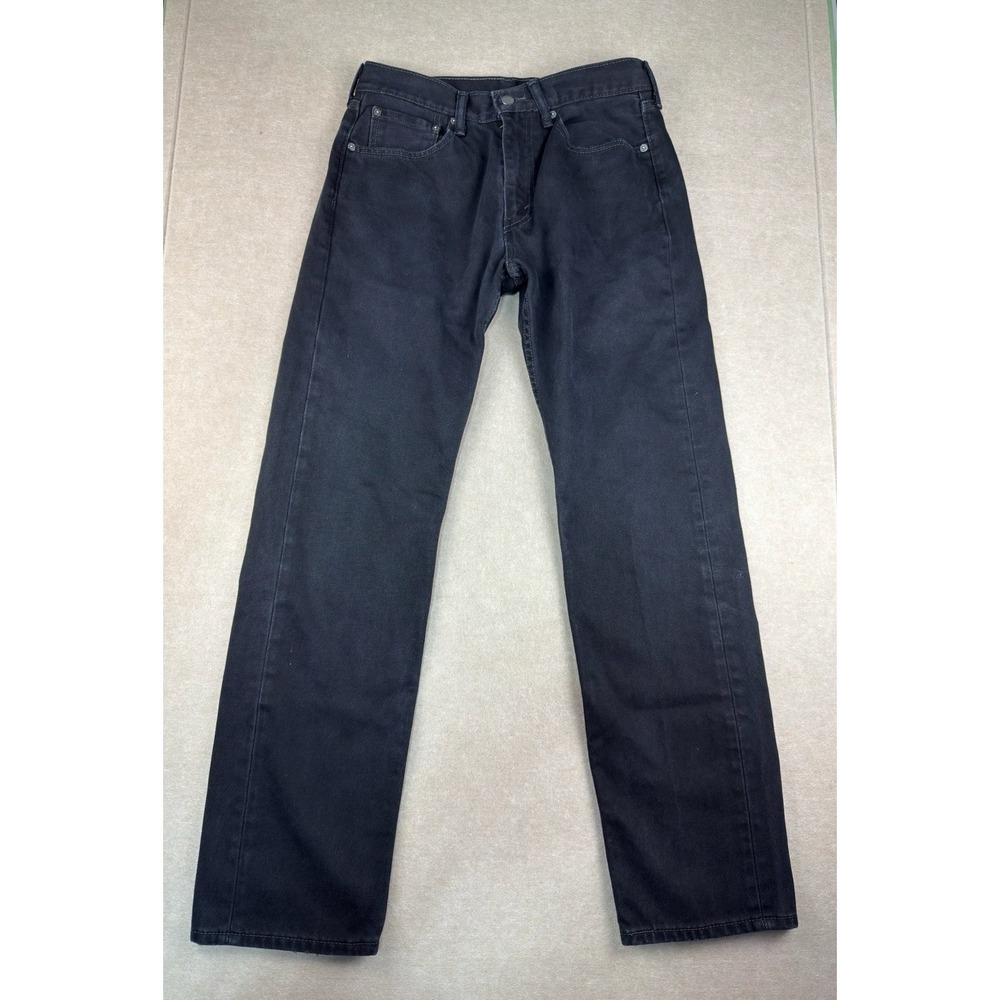 Levi’s 505 Men’s Jeans 32x34 Faded Black Denim Mid‎ Rise Straight Leg Dark Wash